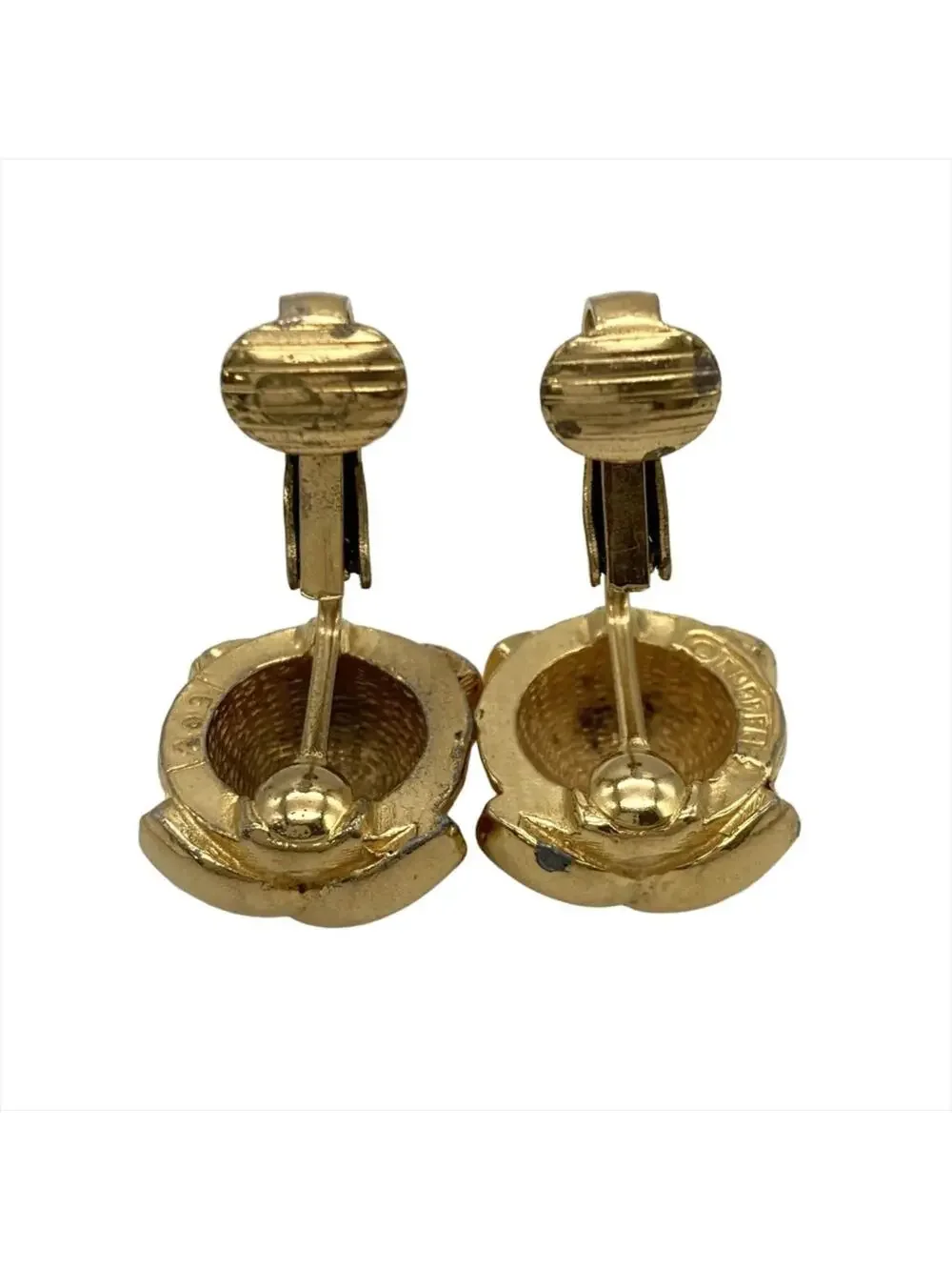 Chanel Cc Logo Clip-On Earrings Gold- #343182C43B